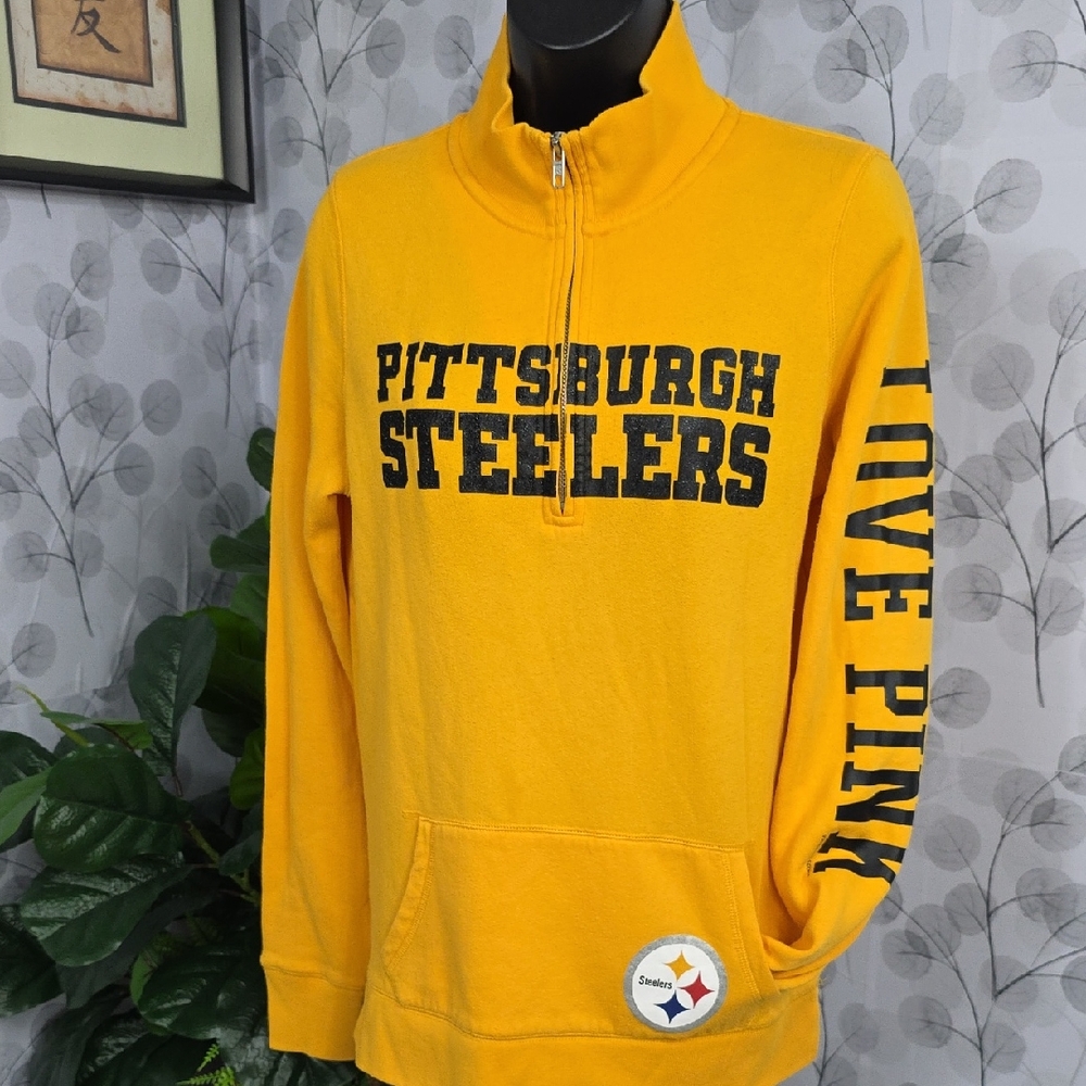 PINK Victoria's Secret x NFL Pittsburgh Steelers 1/4 Zip Pullover - Picture 4 of 11